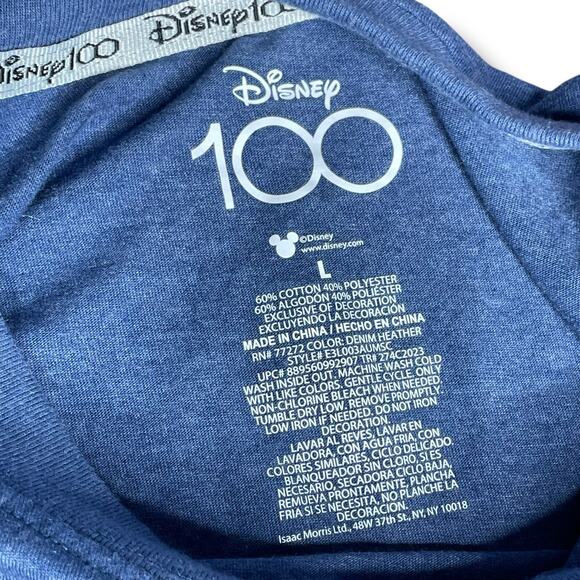 Disney Mens T-Shirt Sz Large Mickey Mouse 100th Anniversary Years Wonder Denim - Picture 6 of 9